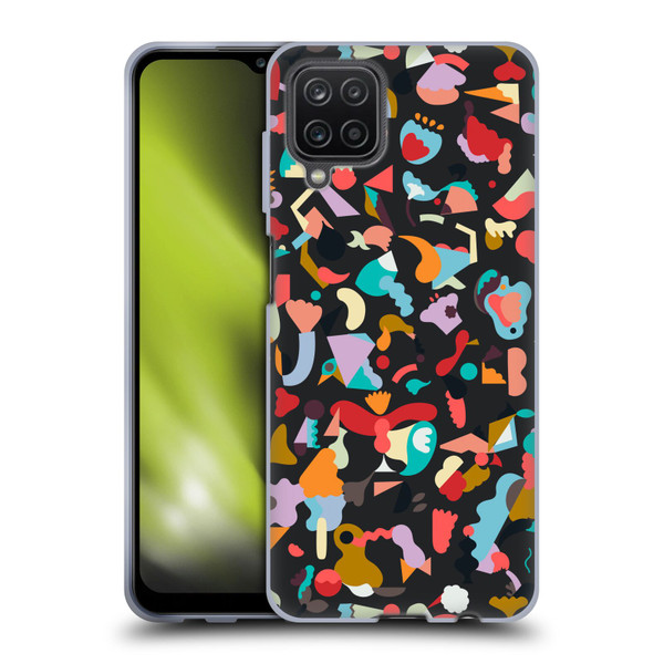 Ninola Patterns Imaginary Geo Animals Black Soft Gel Case for Samsung Galaxy A12 (2020)