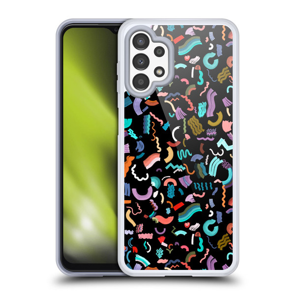 Ninola Patterns Cute Curly Shapes Black Soft Gel Case for Samsung Galaxy A13 (2022)