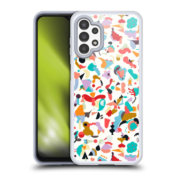Ninola Patterns Imaginary Geo Animals White Soft Gel Case for Samsung Galaxy A13 (2022)