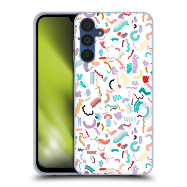 Ninola Patterns Cute Curly Shapes White Soft Gel Case for Samsung Galaxy A15 & MagSafe