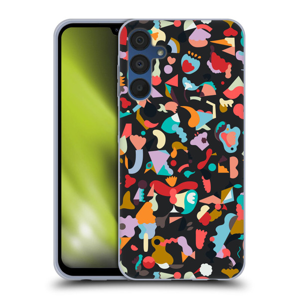 Ninola Patterns Imaginary Geo Animals Black Soft Gel Case for Samsung Galaxy A15 & MagSafe