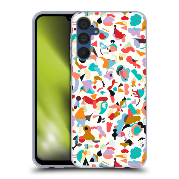 Ninola Patterns Imaginary Geo Animals White Soft Gel Case for Samsung Galaxy A15 & MagSafe