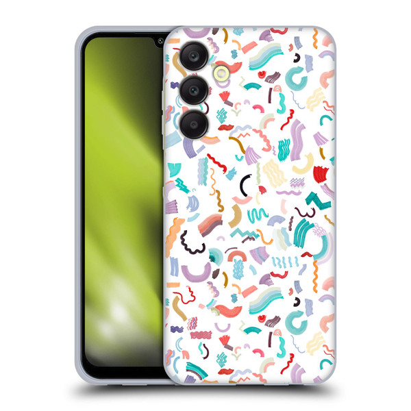 Ninola Patterns Cute Curly Shapes White Soft Gel Case for Samsung Galaxy A25 5G