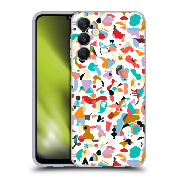 Ninola Patterns Imaginary Geo Animals White Soft Gel Case for Samsung Galaxy A25 5G