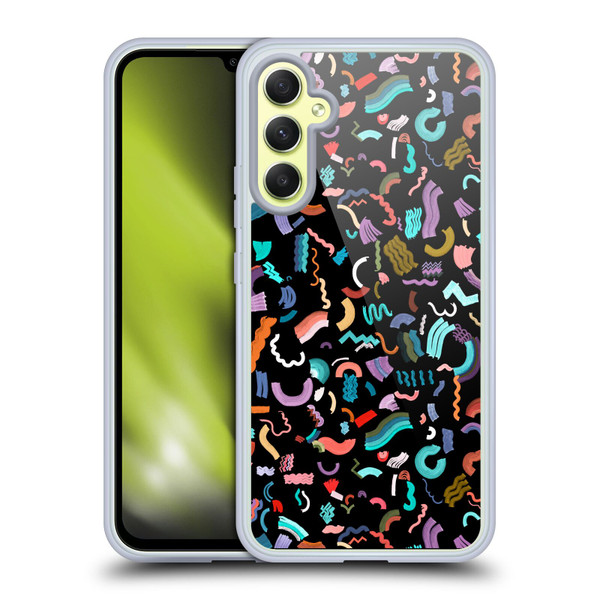 Ninola Patterns Cute Curly Shapes Black Soft Gel Case for Samsung Galaxy A34 5G