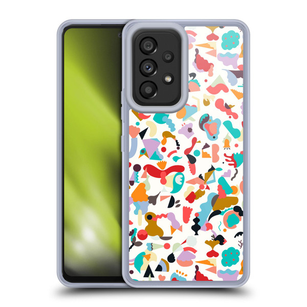 Ninola Patterns Imaginary Geo Animals White Soft Gel Case for Samsung Galaxy A53 5G (2022)