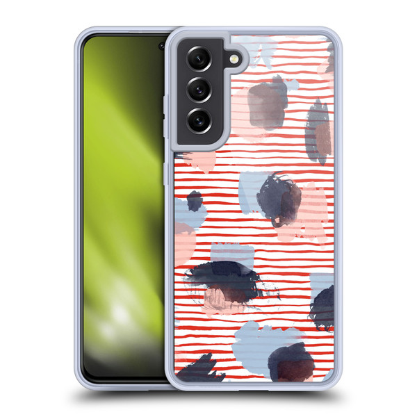 Ninola Patterns Graphic Thoughts Dots Red Soft Gel Case for Samsung Galaxy S21 FE 5G & MagSafe