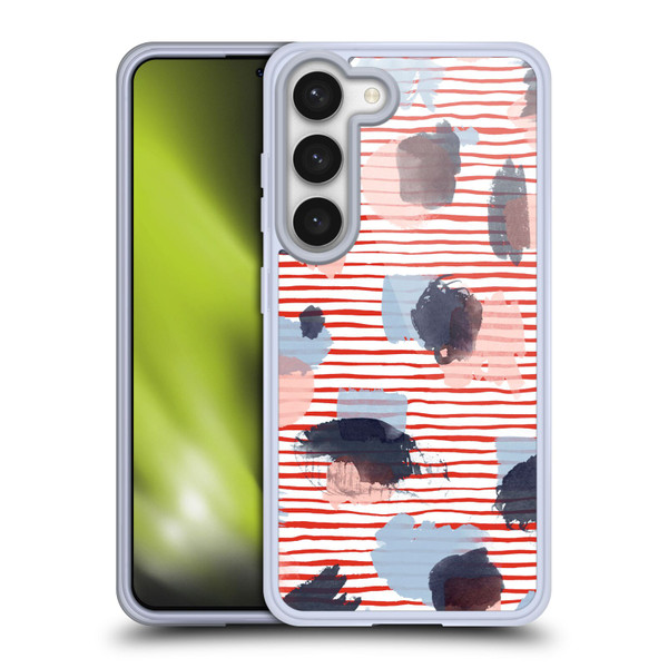 Ninola Patterns Graphic Thoughts Dots Red Soft Gel Case for Samsung Galaxy S23 5G & MagSafe