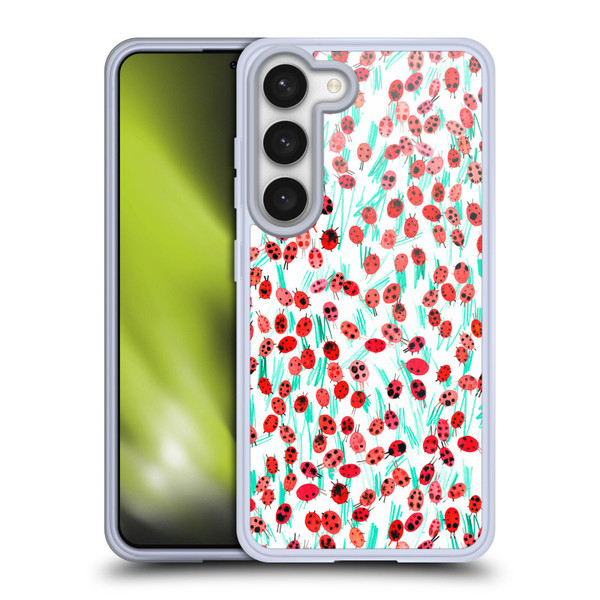 Ninola Patterns Ladybugs On Grass Soft Gel Case for Samsung Galaxy S23 5G & MagSafe