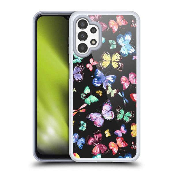 Ninola Patterns 4 Butterflies Black Multi Soft Gel Case for Samsung Galaxy A13 (2022)