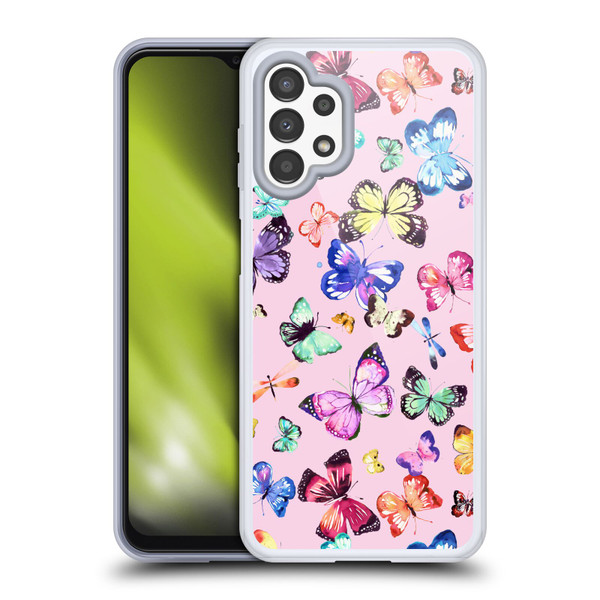 Ninola Patterns 4 Butterflies Multi Pink Soft Gel Case for Samsung Galaxy A13 (2022)