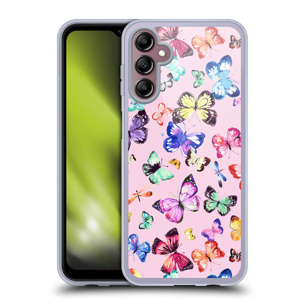 Ninola Patterns 4 Butterflies Multi Pink Soft Gel Case for Samsung Galaxy A14 5G