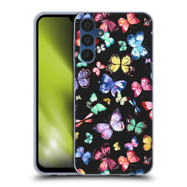 Ninola Patterns 4 Butterflies Black Multi Soft Gel Case for Samsung Galaxy A15 & MagSafe