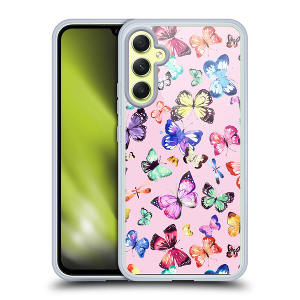 Ninola Patterns 4 Butterflies Multi Pink Soft Gel Case for Samsung Galaxy A34 5G