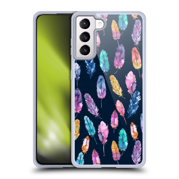Ninola Patterns 4 Boho Feathers Soft Gel Case for Samsung Galaxy S21+ 5G & MagSafe
