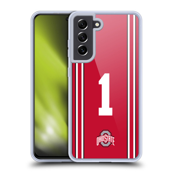 Ohio State University Jersey Football Home Soft Gel Case for Samsung Galaxy S21 FE 5G & MagSafe