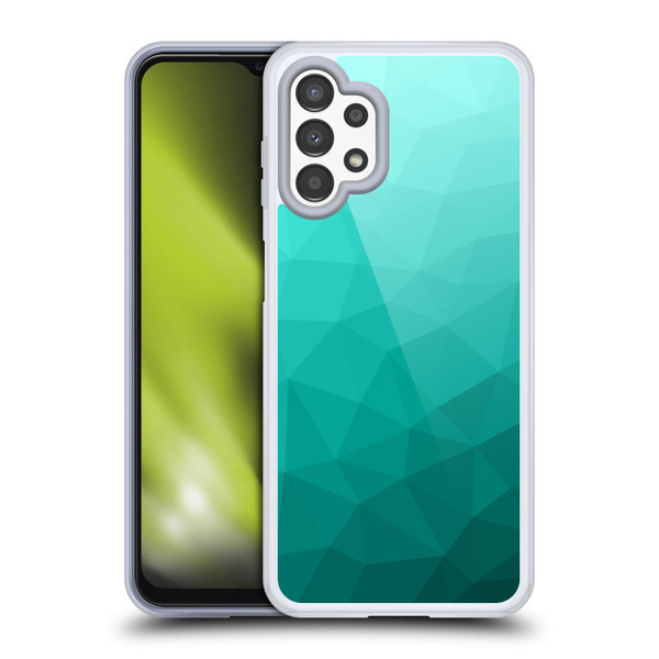 PLdesign Geometric Patterns Turquoise Gradient Mesh Soft Gel Case for Samsung Galaxy A13 (2022)