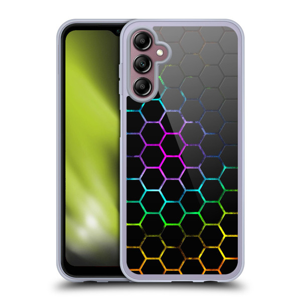 PLdesign Geometric Patterns Honeycomb Spectrum Soft Gel Case for Samsung Galaxy A14 5G