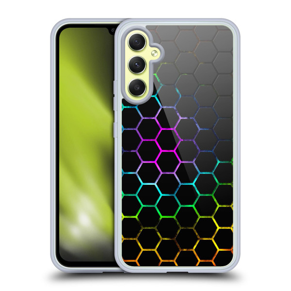 PLdesign Geometric Patterns Honeycomb Spectrum Soft Gel Case for Samsung Galaxy A34 5G