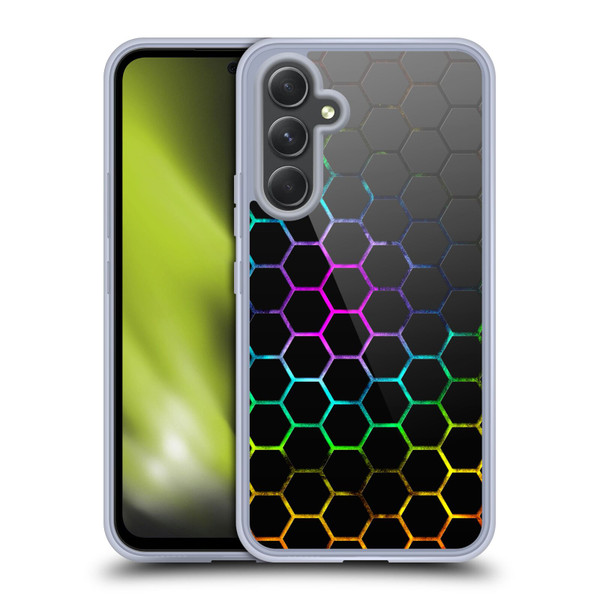 PLdesign Geometric Patterns Honeycomb Spectrum Soft Gel Case for Samsung Galaxy A54 5G