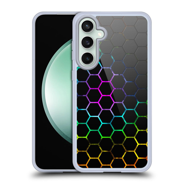 PLdesign Geometric Patterns Honeycomb Spectrum Soft Gel Case for Samsung Galaxy S23 FE 5G & MagSafe