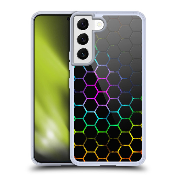 PLdesign Geometric Patterns Honeycomb Spectrum Soft Gel Case for Samsung Galaxy S22 5G & MagSafe