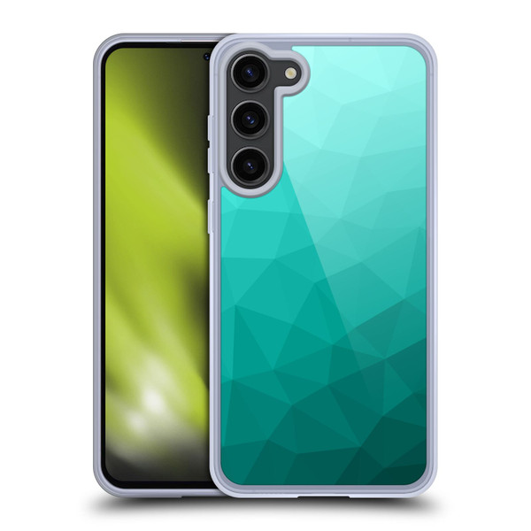PLdesign Geometric Patterns Turquoise Gradient Mesh Soft Gel Case for Samsung Galaxy S23+ 5G & MagSafe