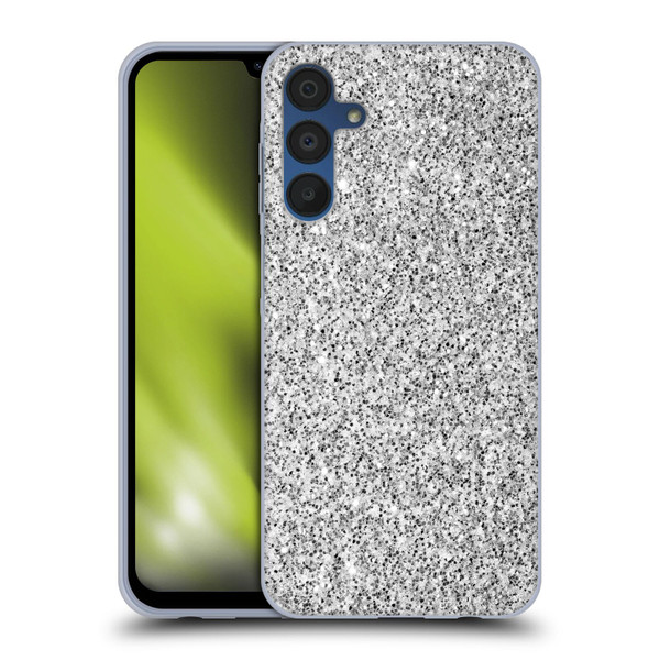 PLdesign Glitter Sparkles Silver Soft Gel Case for Samsung Galaxy A15 & MagSafe