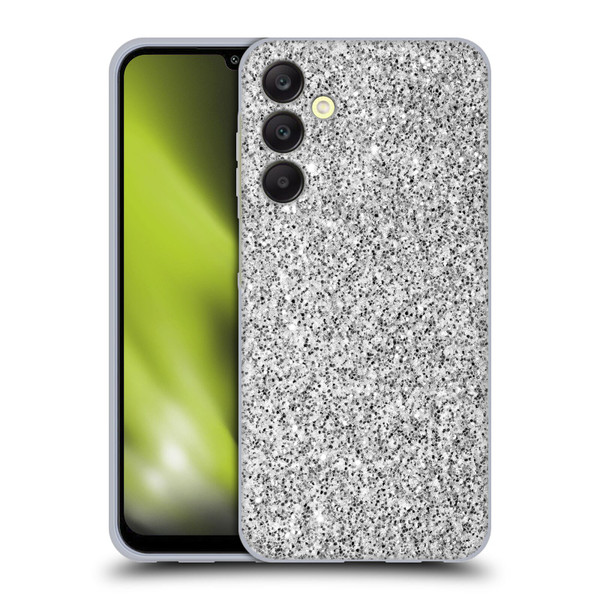 PLdesign Glitter Sparkles Silver Soft Gel Case for Samsung Galaxy A25 5G