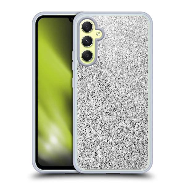 PLdesign Glitter Sparkles Silver Soft Gel Case for Samsung Galaxy A34 5G
