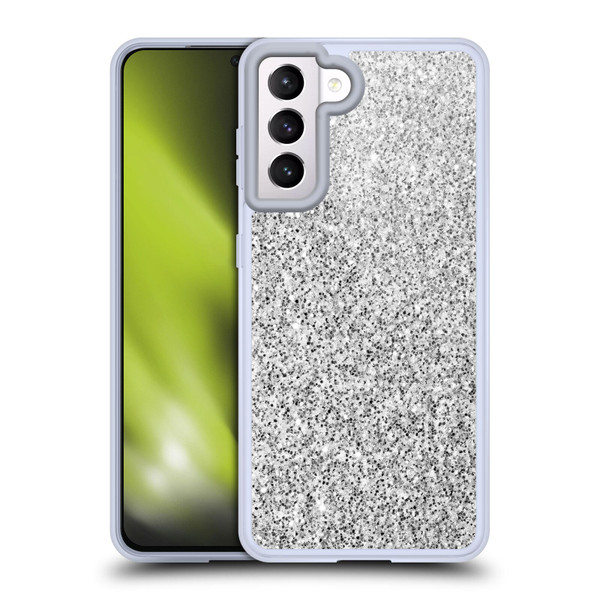 PLdesign Glitter Sparkles Silver Soft Gel Case for Samsung Galaxy S21 5G & MagSafe