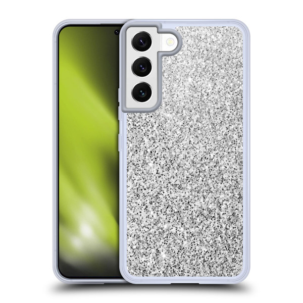 PLdesign Glitter Sparkles Silver Soft Gel Case for Samsung Galaxy S22 5G & MagSafe