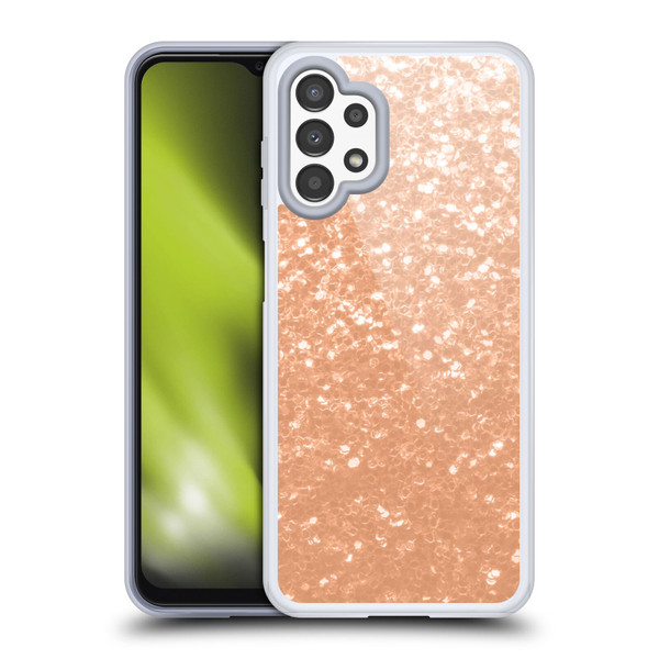 PLdesign Sparkle Prints Peach Soft Gel Case for Samsung Galaxy A13 (2022)