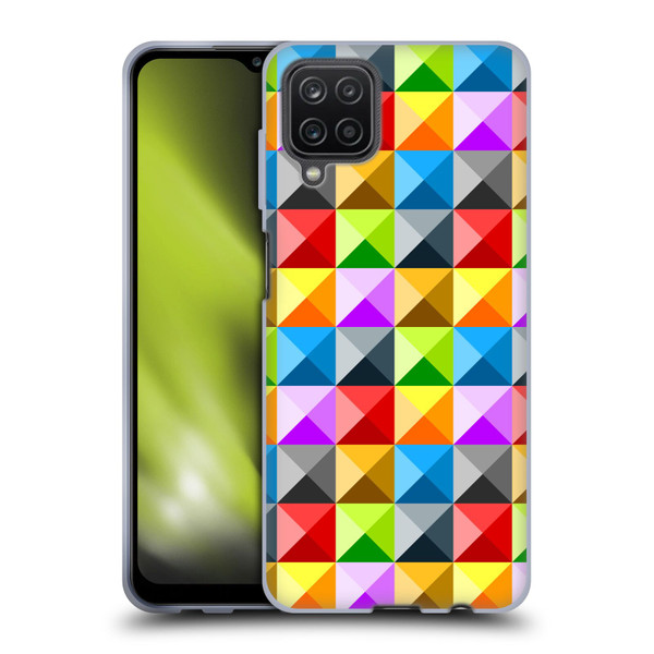 PLdesign Geometric Colourful Quarter Soft Gel Case for Samsung Galaxy A12 (2020)