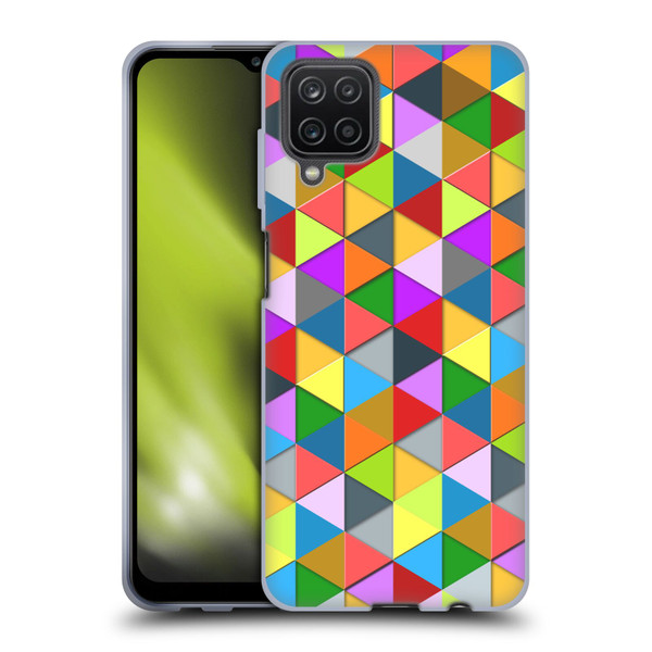PLdesign Geometric Colourful Triangle Soft Gel Case for Samsung Galaxy A12 (2020)