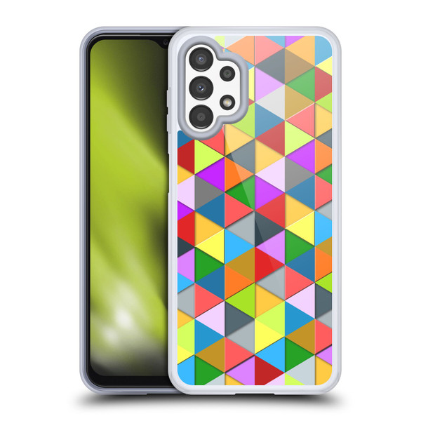 PLdesign Geometric Colourful Triangle Soft Gel Case for Samsung Galaxy A13 (2022)