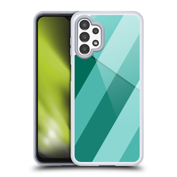 PLdesign Geometric Cyan Modern Soft Gel Case for Samsung Galaxy A13 (2022)