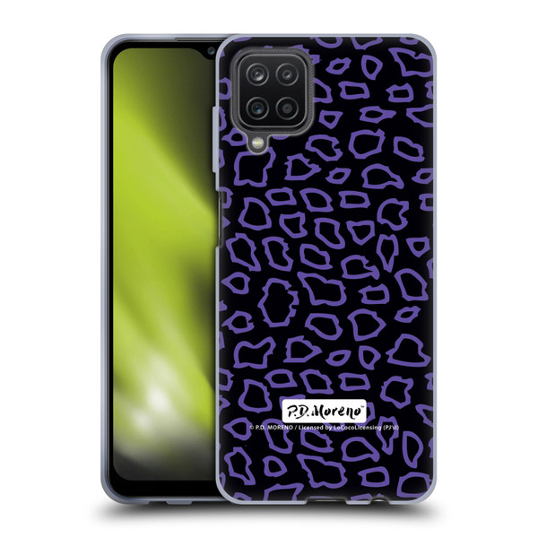 P.D. Moreno Patterns Black Purple Soft Gel Case for Samsung Galaxy A12 (2020)