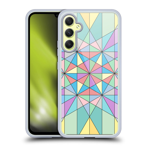 PLdesign Geometric Colourful Pastel Soft Gel Case for Samsung Galaxy A34 5G
