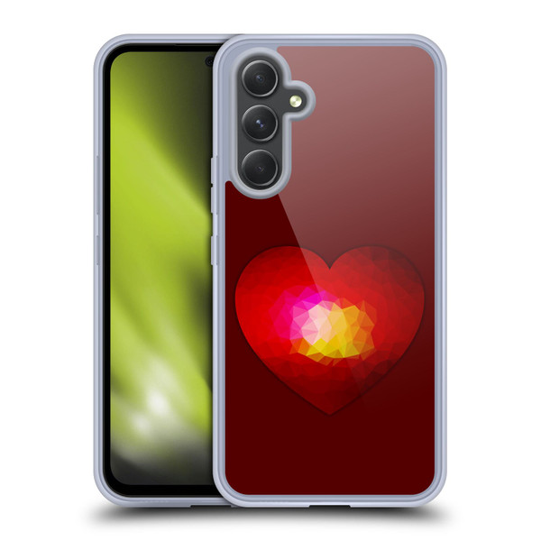 PLdesign Geometric Burning Heart Soft Gel Case for Samsung Galaxy A54 5G