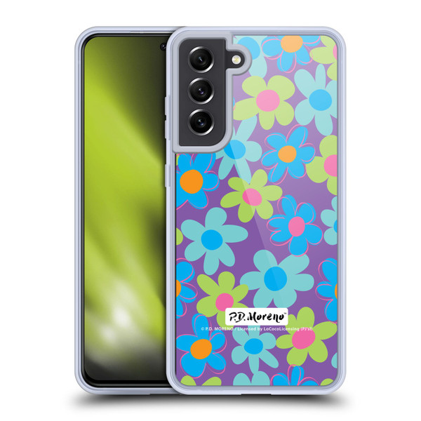 P.D. Moreno Patterns Purple Soft Gel Case for Samsung Galaxy S21 FE 5G & MagSafe