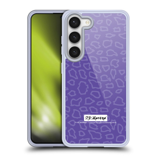 P.D. Moreno Patterns Purple Leopard Soft Gel Case for Samsung Galaxy S23 5G & MagSafe