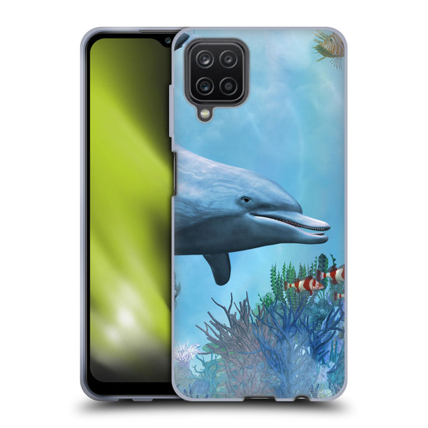 Simone Gatterwe Dolphins Seascape Soft Gel Case for Samsung Galaxy A12 (2020)
