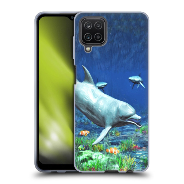 Simone Gatterwe Dolphins Underwater Soft Gel Case for Samsung Galaxy A12 (2020)