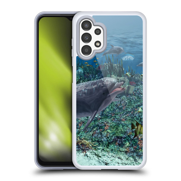Simone Gatterwe Dolphins Reef Play Soft Gel Case for Samsung Galaxy A13 (2022)