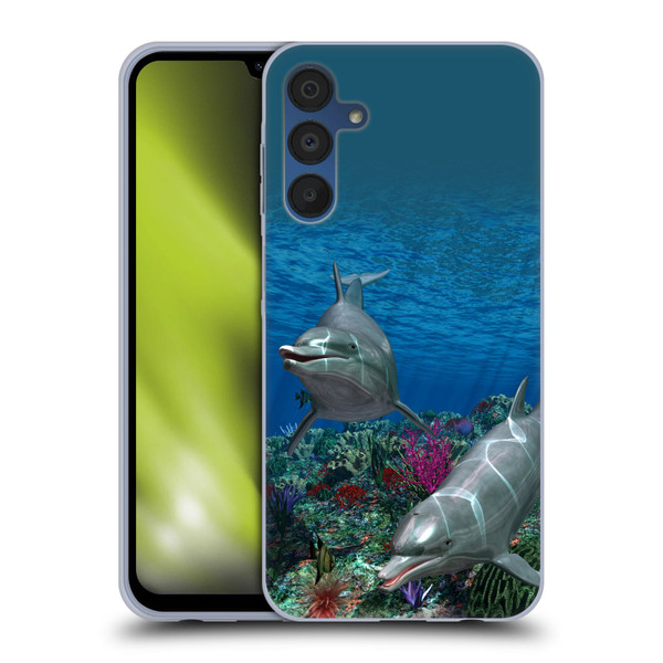 Simone Gatterwe Dolphins Twins Soft Gel Case for Samsung Galaxy A15 & MagSafe