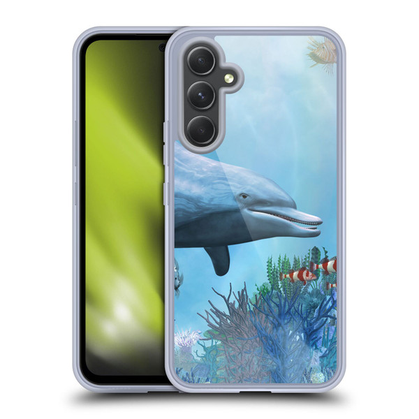 Simone Gatterwe Dolphins Seascape Soft Gel Case for Samsung Galaxy A54 5G