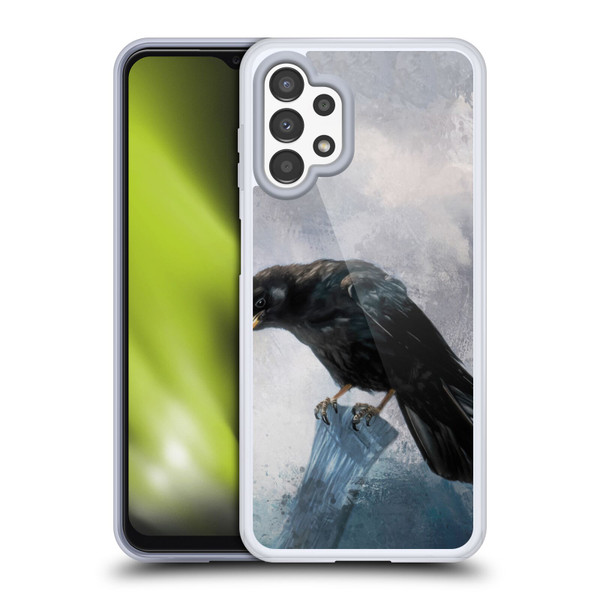 Simone Gatterwe Animals 2 Black Crow Soft Gel Case for Samsung Galaxy A13 (2022)
