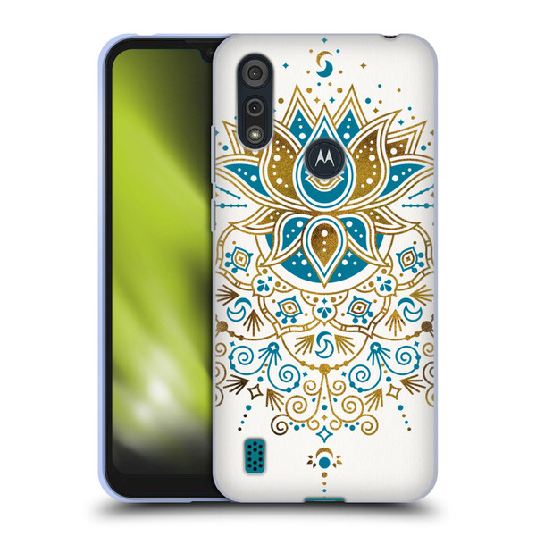 Cat Coquillette Patterns 6 Lotus Bloom Mandala 4 Soft Gel Case for Motorola Moto E6s (2020)