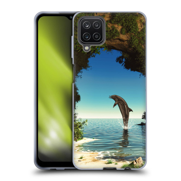 Simone Gatterwe Dolphins Hidden Cave Soft Gel Case for Samsung Galaxy A12 (2020)